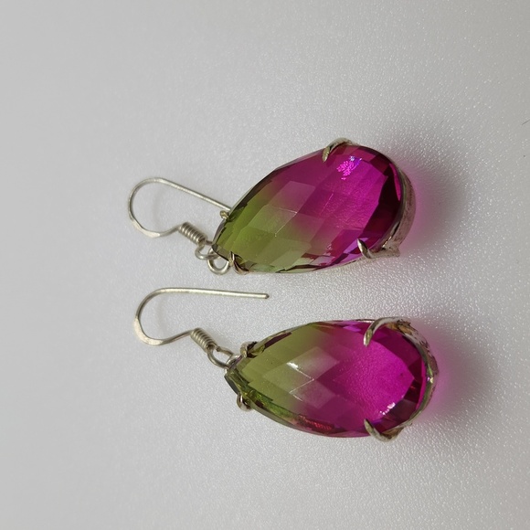 Nwot! Watermelon quartz earrings sterling - Picture 1 of 8